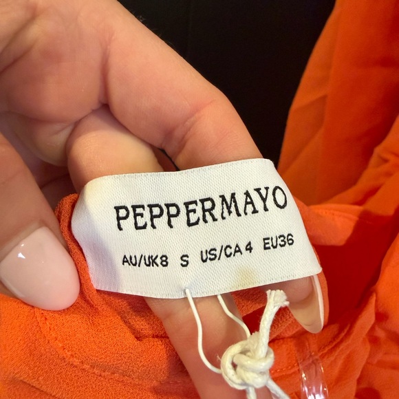 Peppermayo Orange Eleanora Plunge Mini Dress - Picture 6 of 6